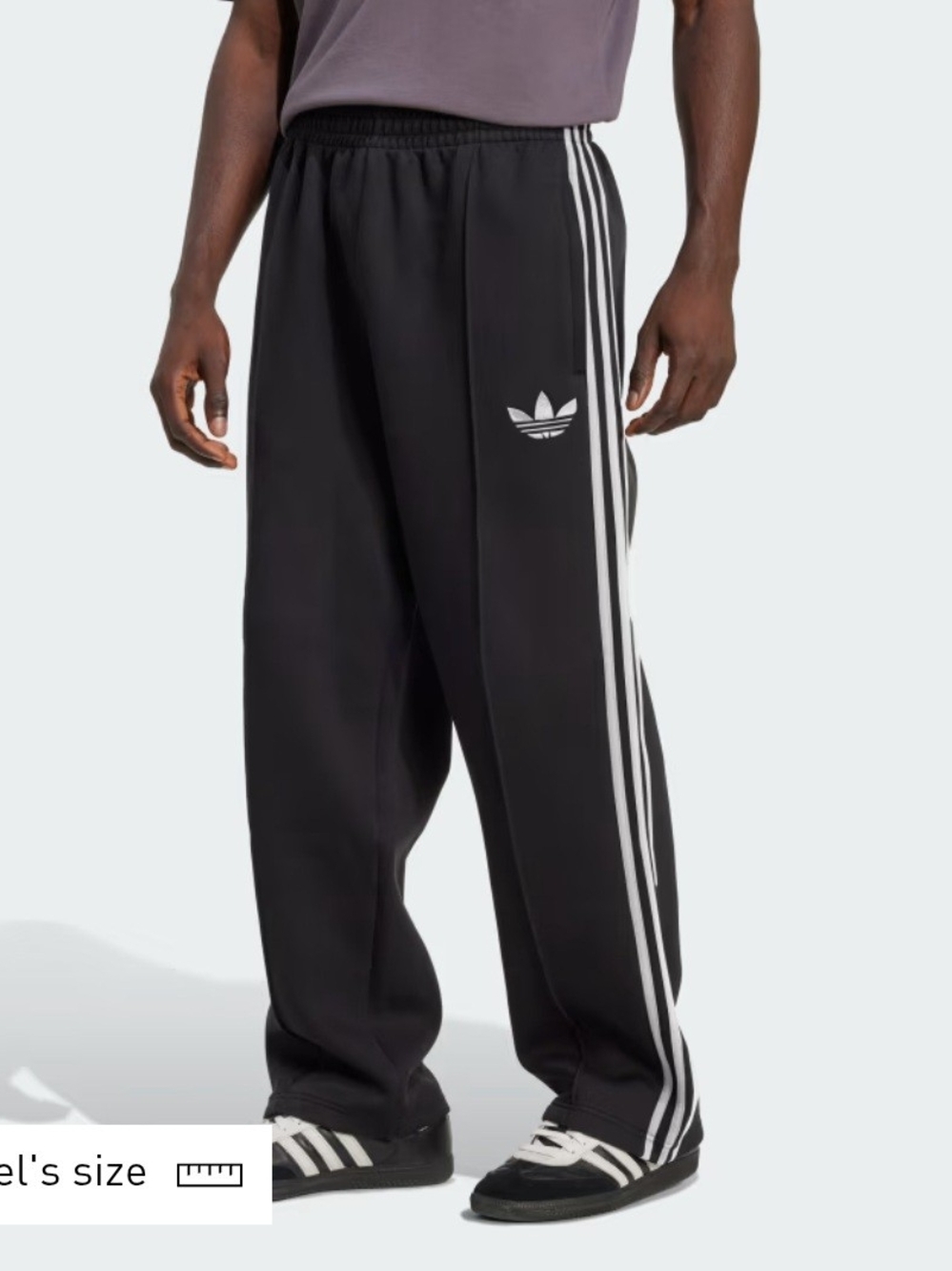 Adidas Mens Black Trefoil Three-Stripe Sweatpants Size Large